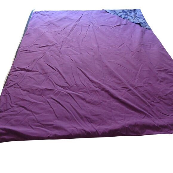 Handmade Reversible Hawaiian Quilt Beach Picnic Blanket Carrying Case Purple - Picture 4 of 15